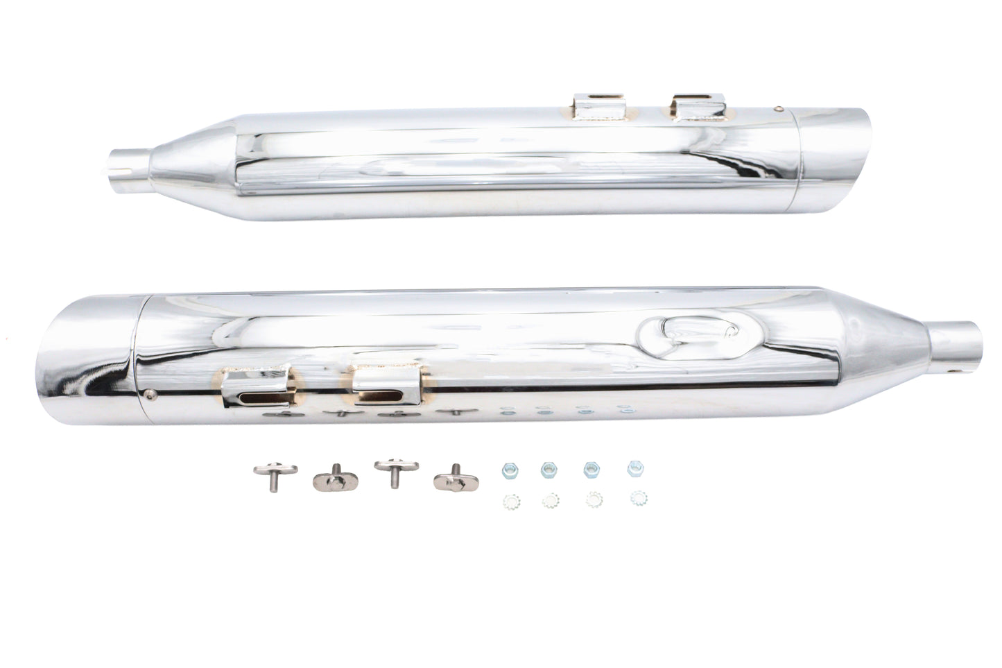 Wyatt Gatling Muffler Set Chrome with Chrome Slash Up Tips