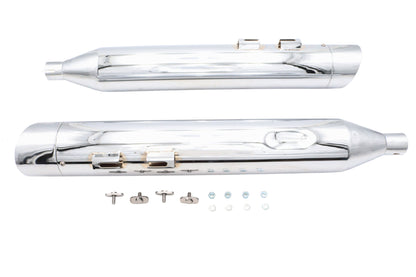 Wyatt Gatling Muffler Set Chrome with Chrome Slash Up Tips