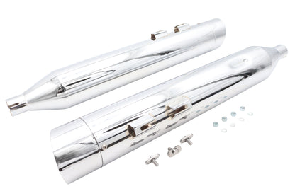 Wyatt Gatling Muffler Set Chrome with Chrome Slash Up Tips