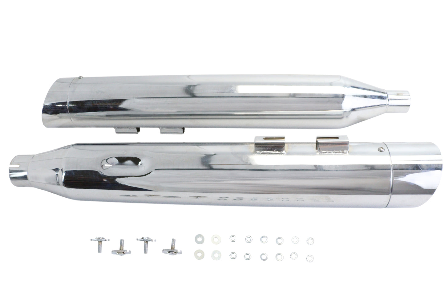 Wyatt Gatling Muffler Set Chrome with Chrome Slash Up Tips