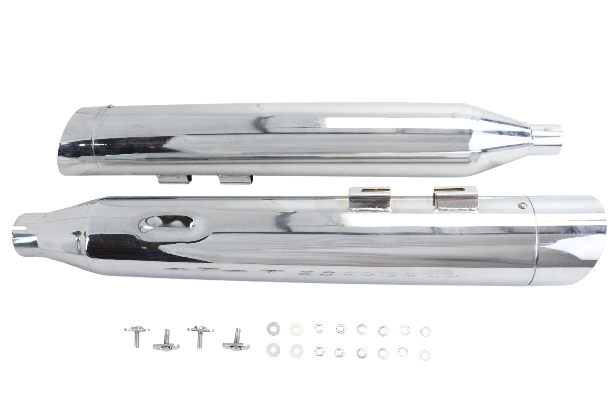 Wyatt Gatling Muffler Set Chrome with Chrome Slash Up Tips