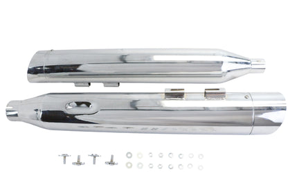 Wyatt Gatling Muffler Set Chrome with Chrome Slash Up Tips