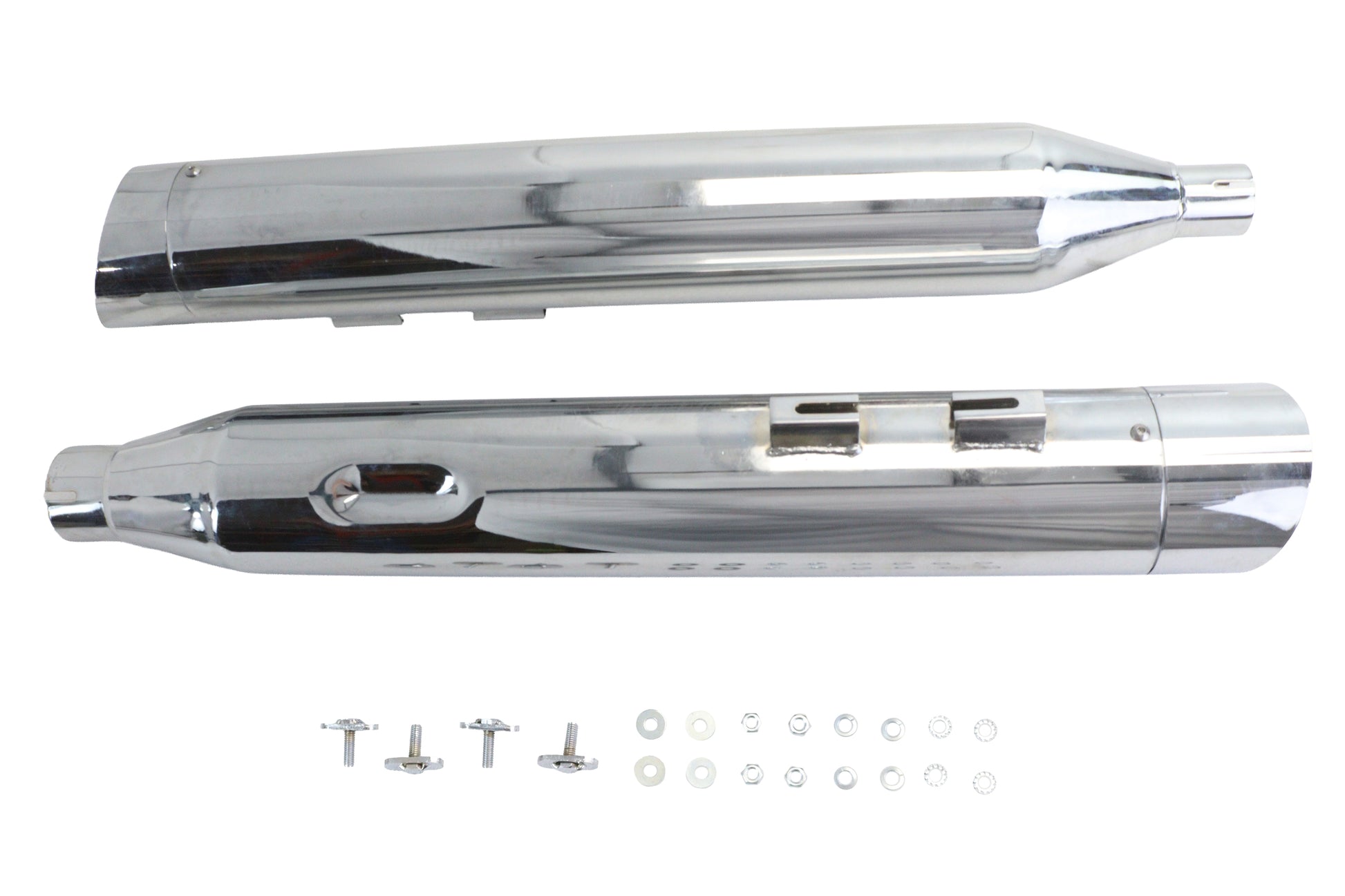 Wyatt Gatling Muffler Set Chrome with Chrome Slash Up Tips