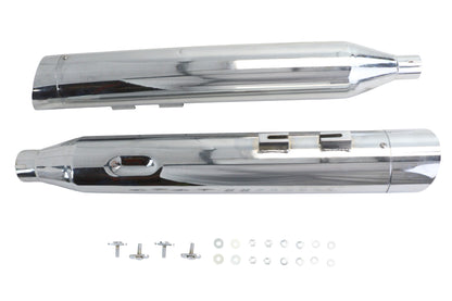 Wyatt Gatling Muffler Set Chrome with Chrome Slash Up Tips