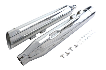 Wyatt Gatling Muffler Set Chrome with Chrome Slash Up Tips