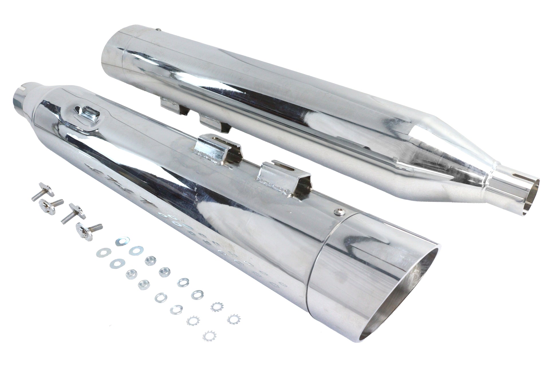 Wyatt Gatling Muffler Set Chrome with Chrome Slash Up Tips
