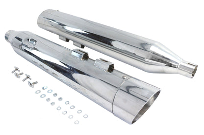 Wyatt Gatling Muffler Set Chrome with Chrome Slash Up Tips