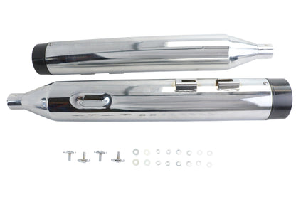 Wyatt Gatling Muffler Set Chrome with Black Contour Tips