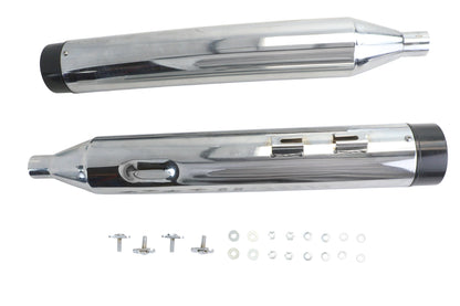 Wyatt Gatling Muffler Set Chrome with Black Contour Tips