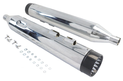 Wyatt Gatling Muffler Set Chrome with Black Contour Tips