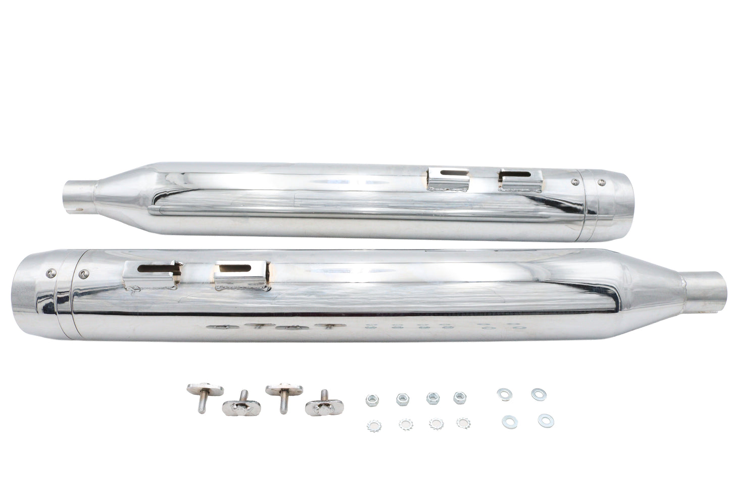 Wyatt Gatling Muffler Set Chrome with Chrome Rocket Booster