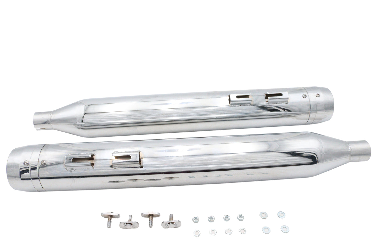 Wyatt Gatling Muffler Set Chrome with Chrome Rocket Booster
