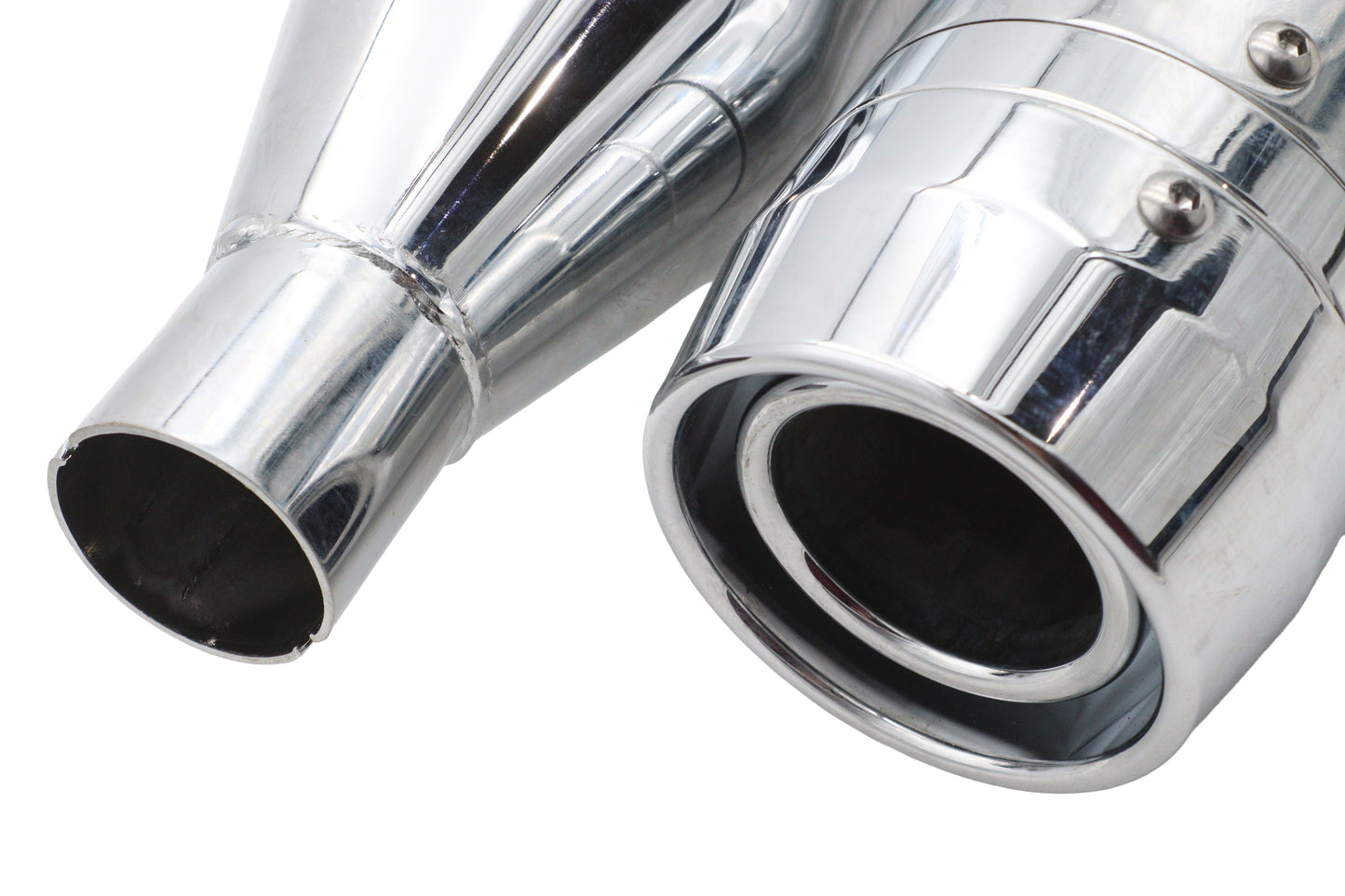Wyatt Gatling Muffler Set Chrome with Chrome Rocket Booster