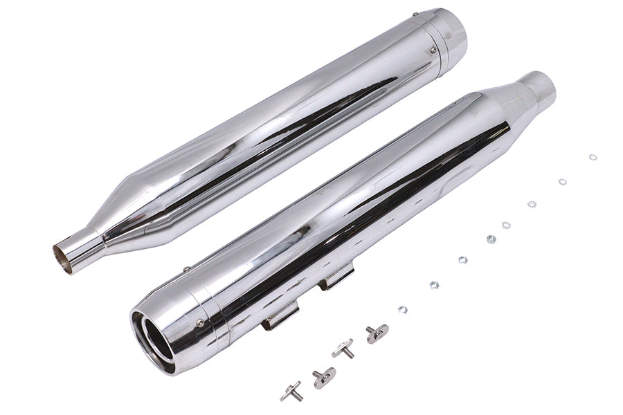 Wyatt Gatling Muffler Set Chrome with Chrome Rocket Booster