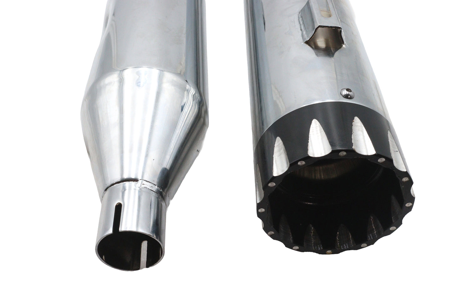 Wyatt Gatling Muffler Set Chrome With Black Revolver Tips