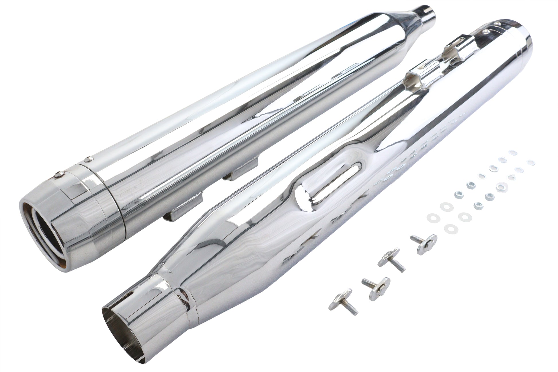 Wyatt Gatling Muffler Set Chrome with Chrome Rocket Booster