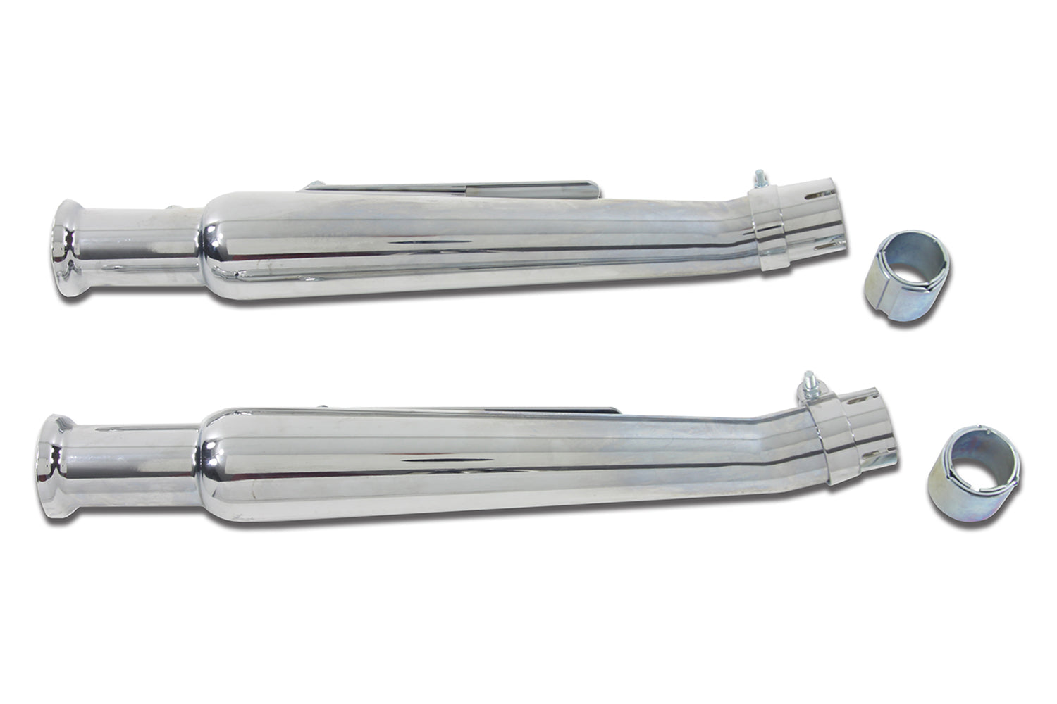 Right Side Chrome 20 Megaphone Upsweep Slip On Muffler Set