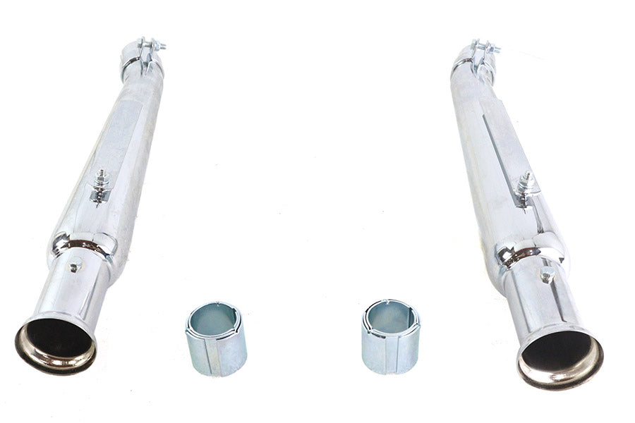 Chrome 20 Megaphone Upsweep Slip On Muffler Set