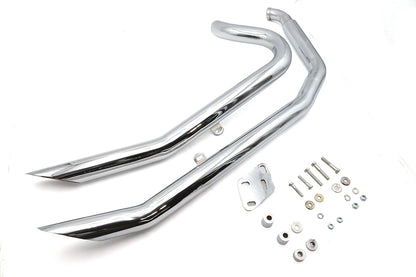 Big Growl Exhaust Upswept Double Barrel Drag Pipe Set Chrome
