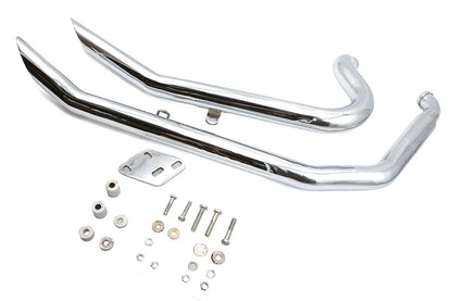 Big Growl Exhaust Upswept Double Barrel Drag Pipe Set Chrome