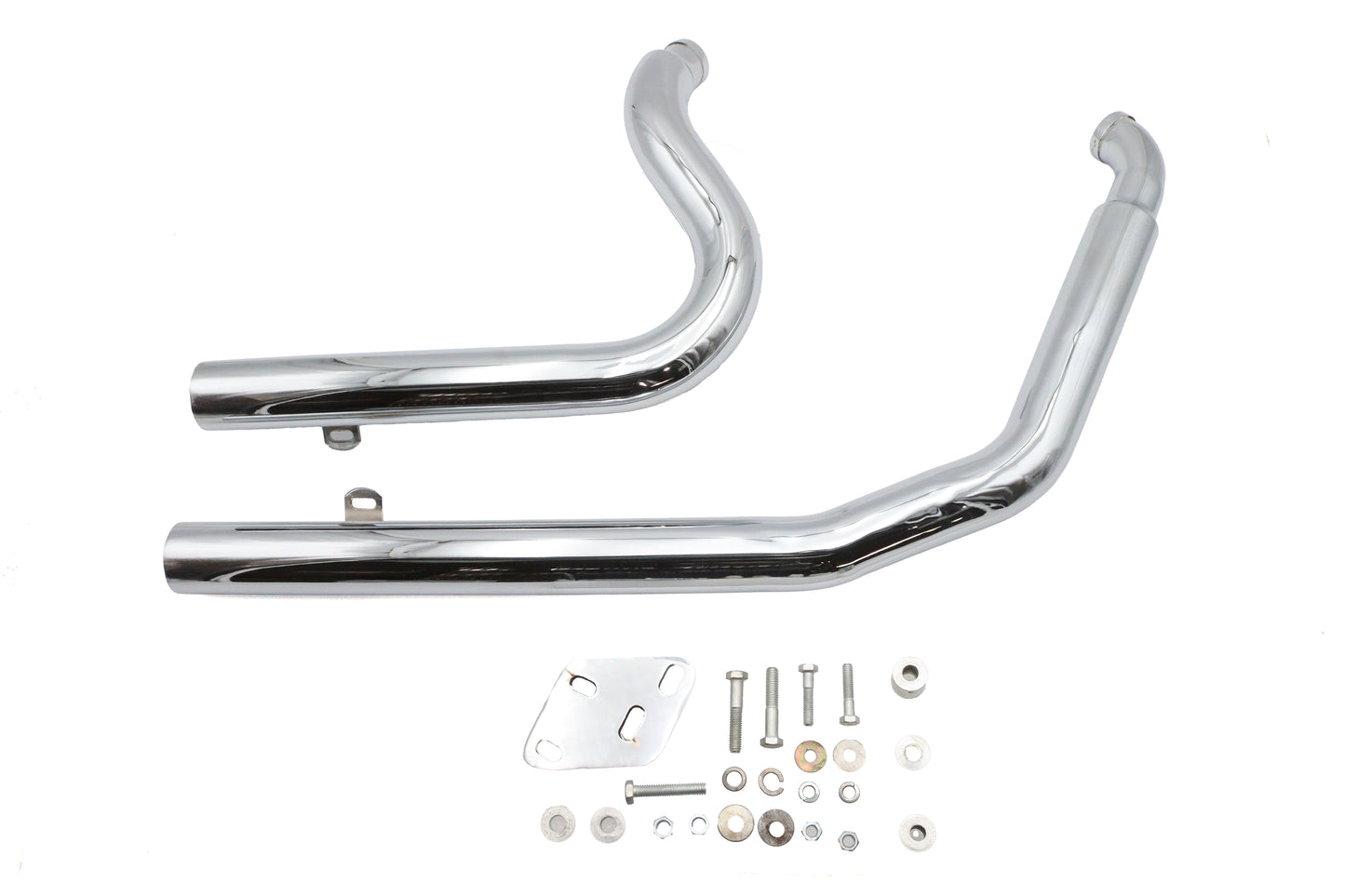 Big Growl Exhaust Long Rifle Drag Pipe Set Chrome