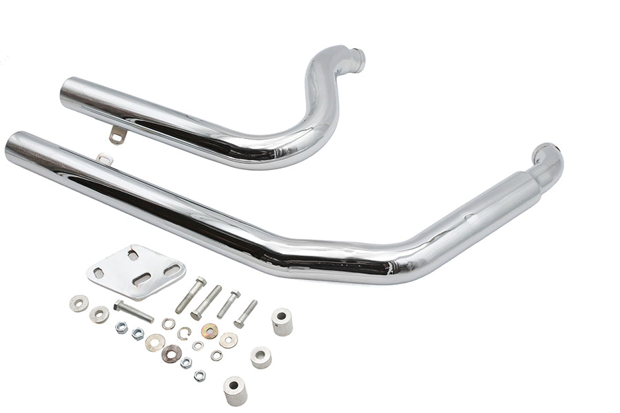 Big Growl Exhaust Long Rifle Drag Pipe Set Chrome