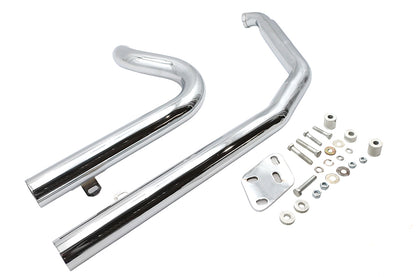 Big Growl Exhaust Long Rifle Drag Pipe Set Chrome