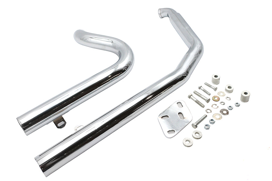 Big Growl Exhaust Long Gun Drag Pipe Set Chrome