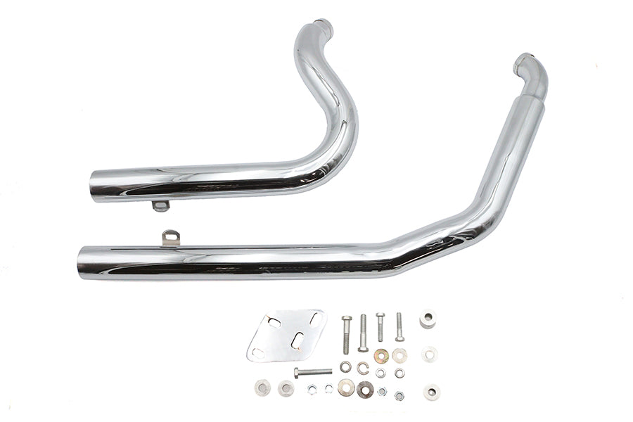 Big Growl Exhaust Drag Pipe Set Snub Nose Chrome