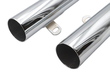 Big Growl Exhaust Drag Pipe Set Snub Nose Chrome
