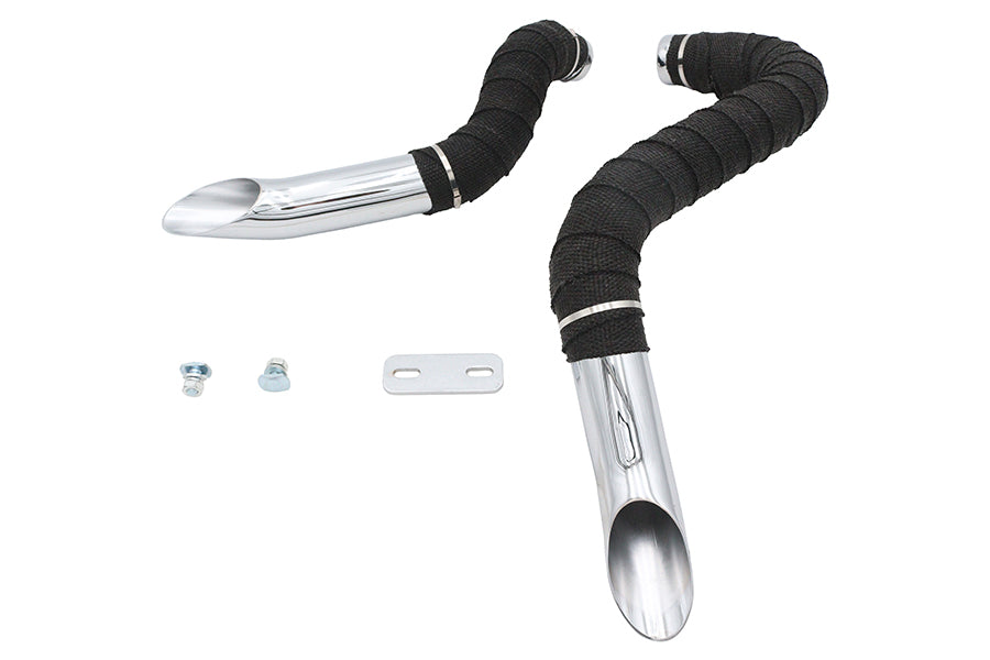 Big Growl Exhaust Drag Pipe Short Shots Chrome