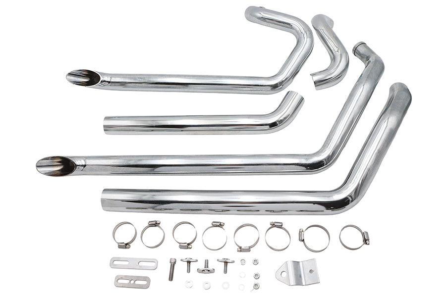 Wyatt Gatling FXST Street Fighter Drag Pipe Set Chrome