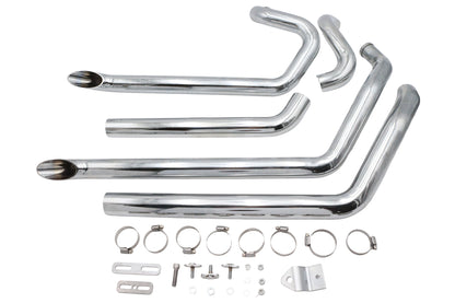 Wyatt Gatling FXST Street Fighter Drag Pipe Set Chrome