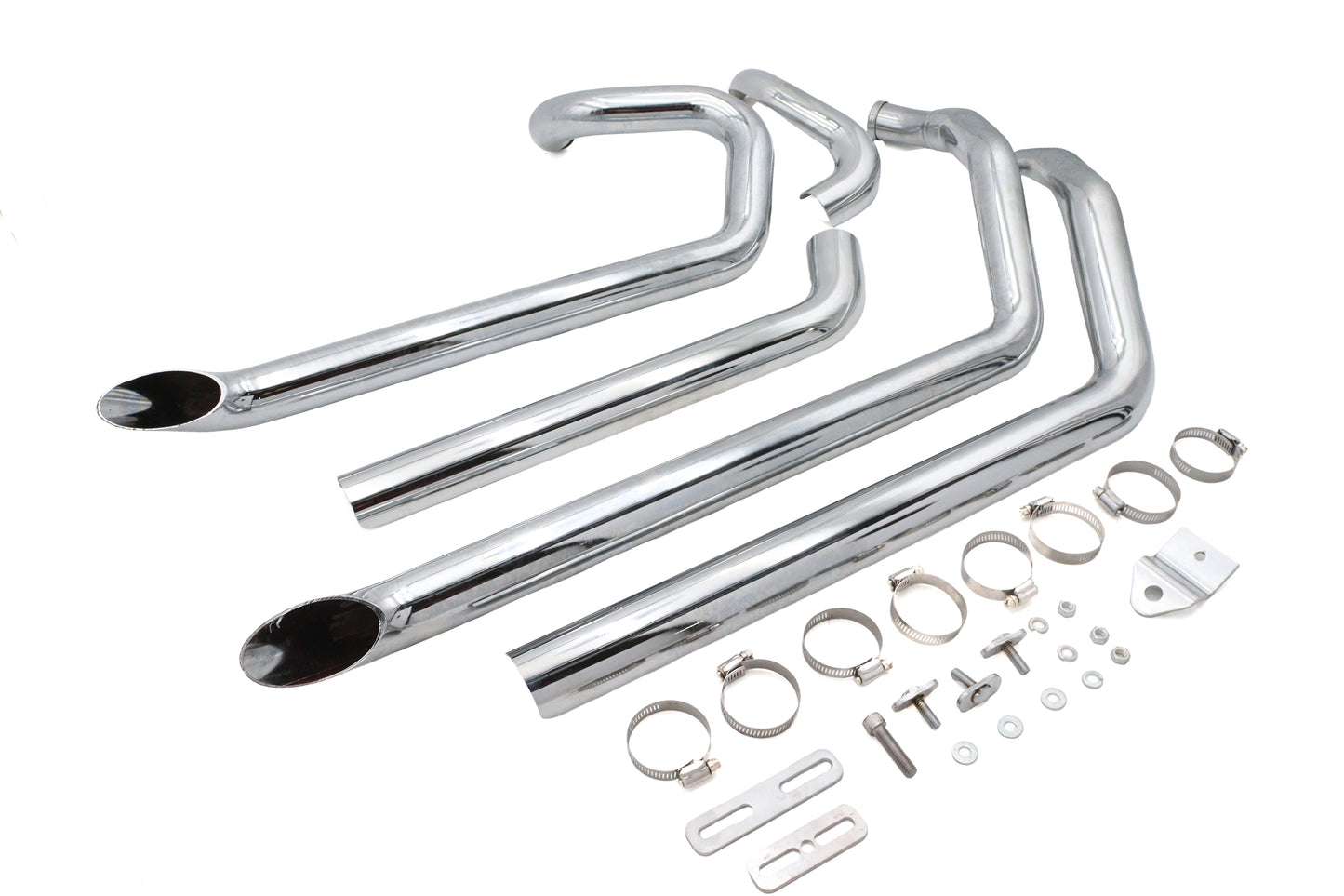 Wyatt Gatling FXST Street Fighter Drag Pipe Set Chrome