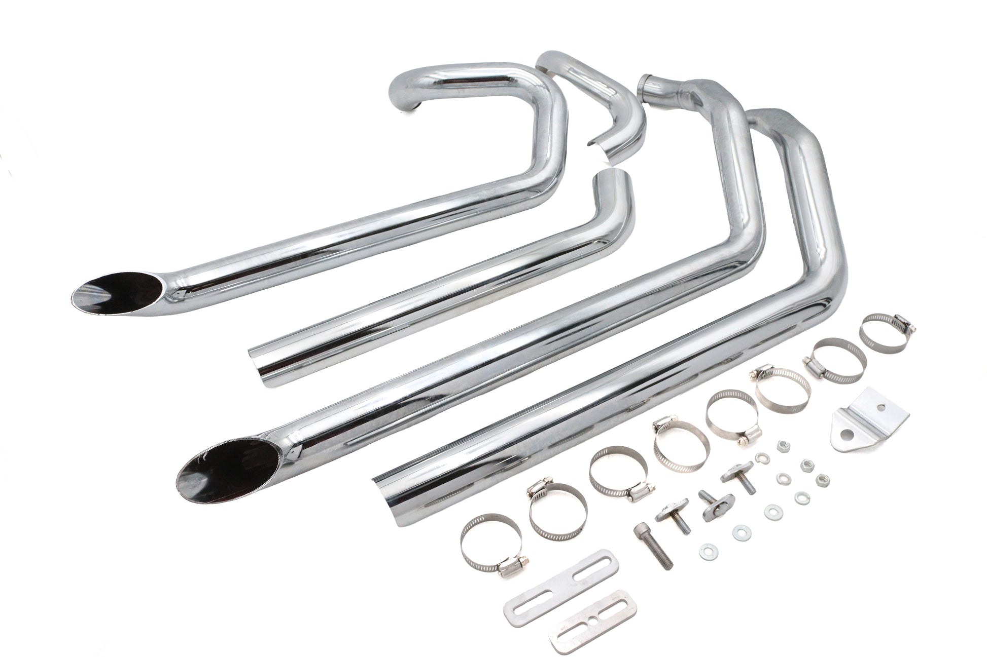 Wyatt Gatling FXST Street Fighter Drag Pipe Set Chrome