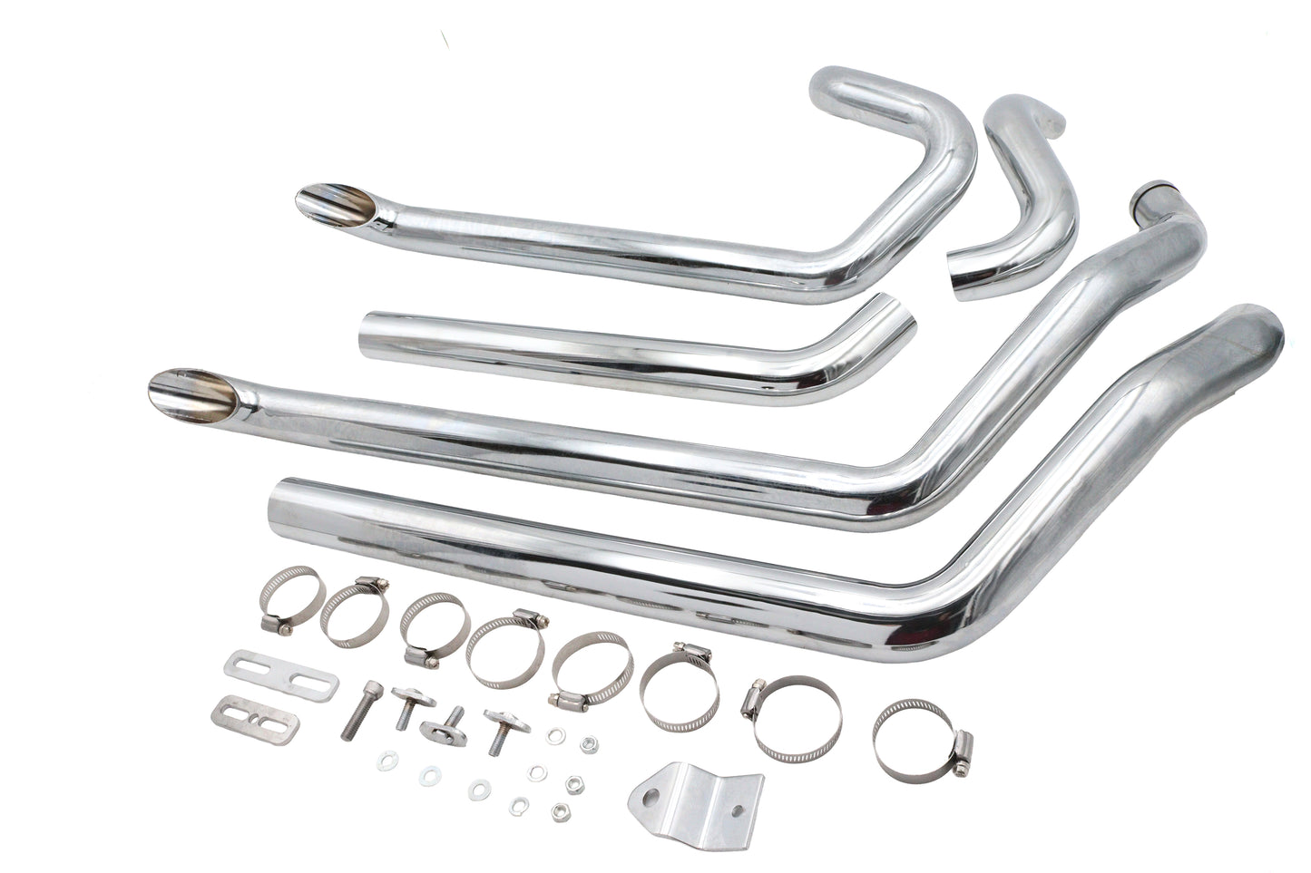 Wyatt Gatling FXST Street Fighter Drag Pipe Set Chrome