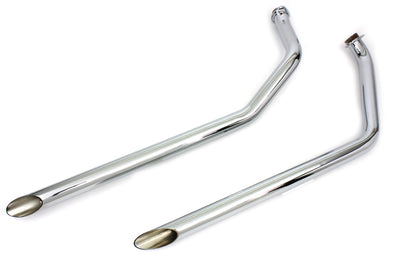 MCM Exhaust Drag Pipe Set Slash Cut Chrome