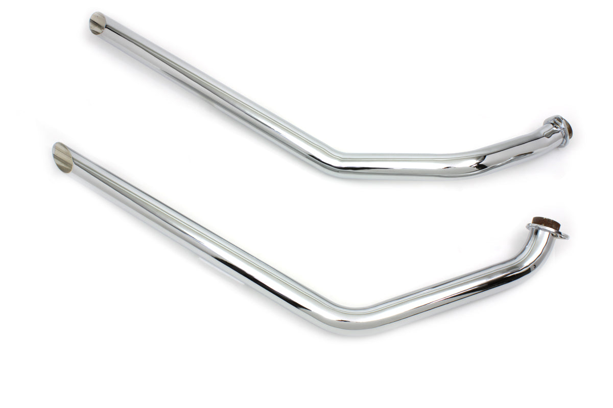 MCM Exhaust Drag Pipe Set Slash Cut Chrome