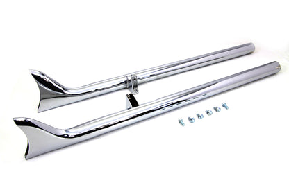 Indian Straight Fishtail Set Chrome