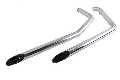 Exhaust Drag Pipe Set with Short Black Slash Tips