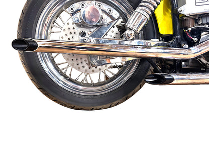 MCM Exhaust Drag Pipe Set with Black Tips