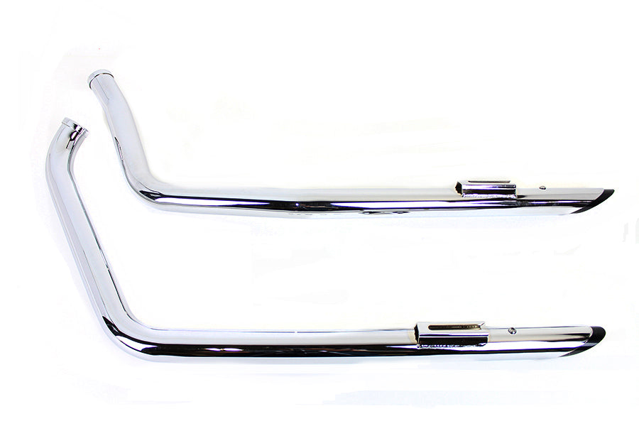 Exhaust Drag Pipe Set with Short Black Slash Tips