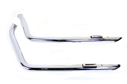 Exhaust Drag Pipe Set with Short Black Slash Tips