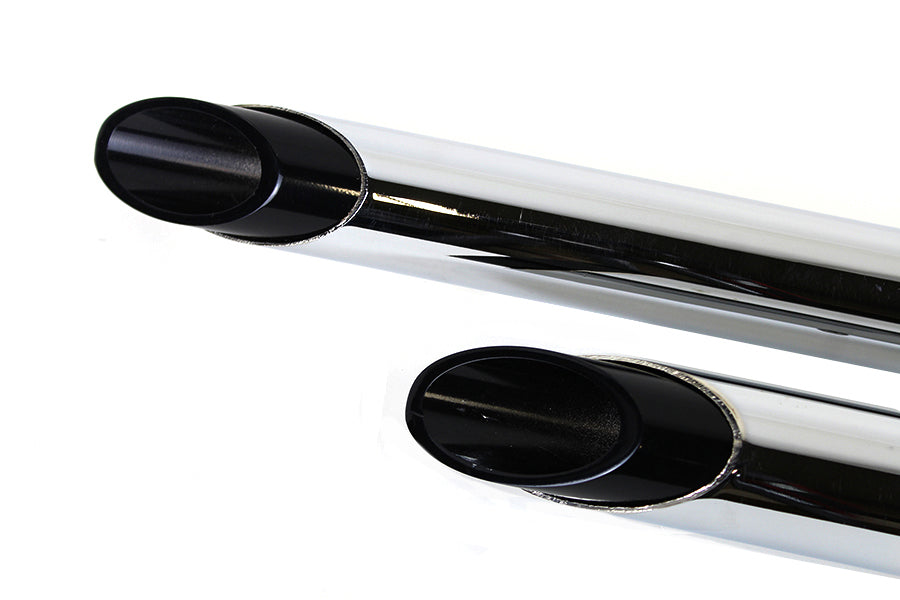 Exhaust Drag Pipe Set with Short Black Slash Tips