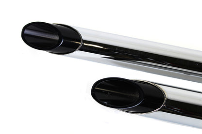 Exhaust Drag Pipe Set with Short Black Slash Tips