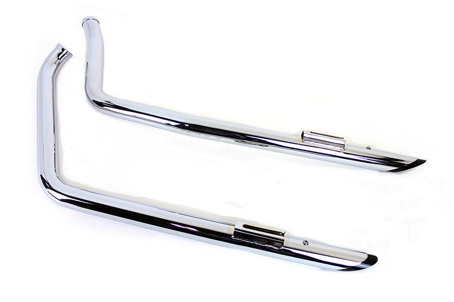 Exhaust Drag Pipe Set with Short Black Slash Tips