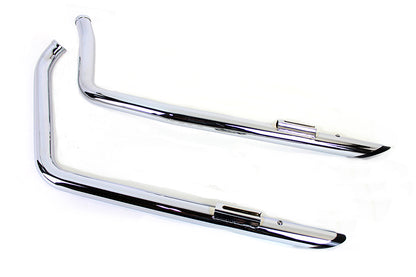 Exhaust Drag Pipe Set with Short Black Slash Tips