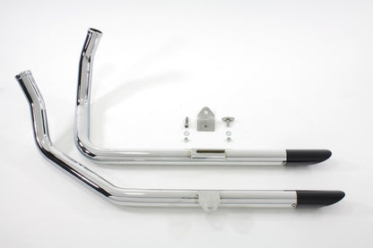 Wyatt Gatling Exhaust Drag Pipe Set With Black Slash Tips