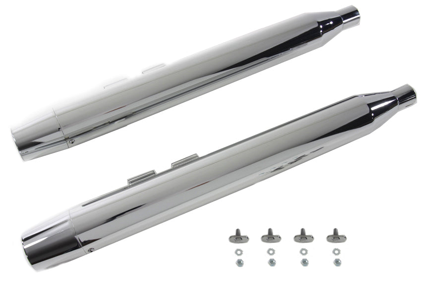 Muffler Set With Chrome Long Tapered End Tips