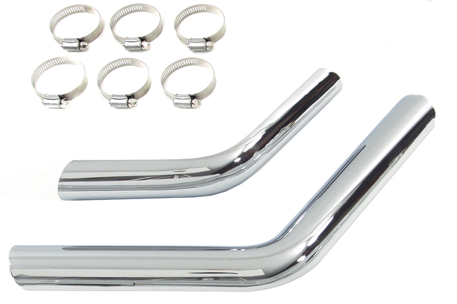 Drag Exhaust Pipe Heat Shield Set Chrome